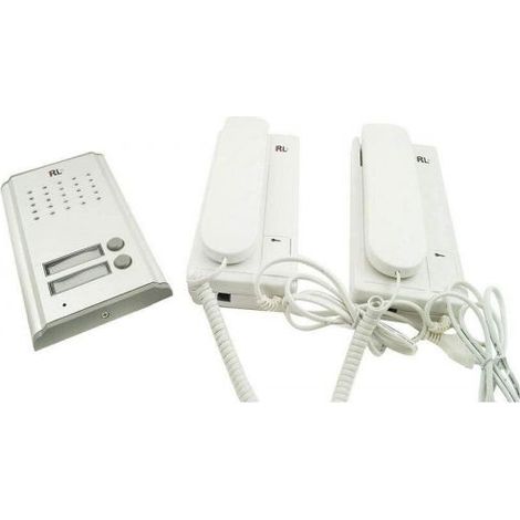 KIT CITOFONO BIFAMILIARE APRIPORTA CANCELLO 4 FILI DUE CORNETTE (1/3)