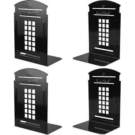 Serre-livres en métal robuste pour étagères, livres, DVD, cassettes vidéo (7,8 x 5,5 x 3,9 pouces) (1/5)