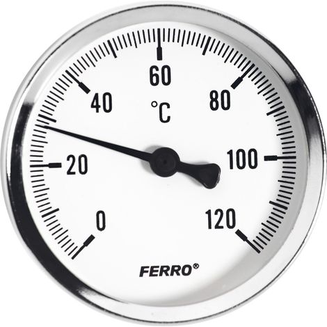 Termómetro de 80 mm, 1-2" axial, 0-120 °C