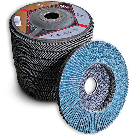 Oc-Pro – Lot de 10 disques à lamelles zirconium 125 mm grain 40 – Pour acier inoxydable et aluminium – Compatible meuleuses d'angle