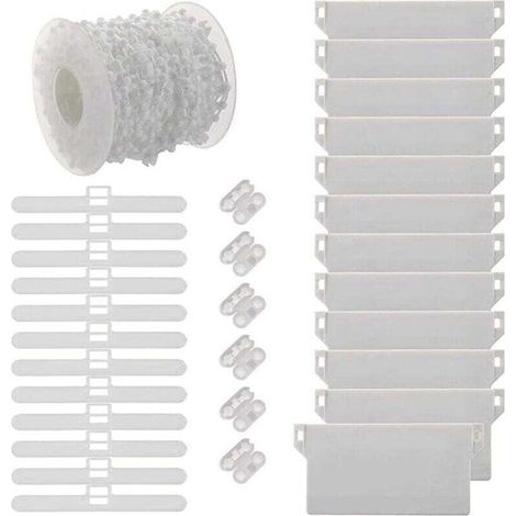 Kit de réparation pour store vertical Ulisem, accessoires pour store vertical, connecteurs de chaîne en plastique, connecteurs supérieurs, crochets de 89 mm, barres de lestage (1/4)