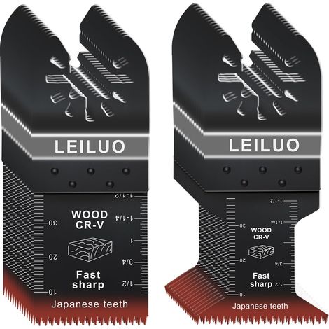 Lot de 50 - Lame de scie oscillante - Acier CrV - Dents japonaises pour coupe rapide - Compatible DeWalt Milwaukee - Sac de rangement inclus - Argent - 8,5x3,2cm (1/5)