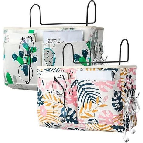 Etagère pour lit Mezzanine, 2PCS Tablette lit Mezzanine avec Crochets, Organisateur de lit de dortoir Caddy Support de Rangement (1/4)