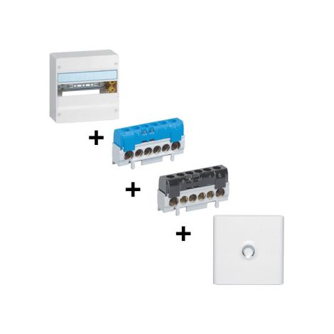 Legrand - Drivia - Coffret 1R de 13M + Bornier Ph+N + Porte - Ru00e9f. : 401211+004815+004816+401331 (1/5)