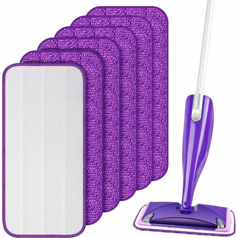 APEX Recharges de serpillière réutilisables pour Flash Powermop, lot de 6 lingettes en microfibre lavables en machine pour sols secs (1/5)