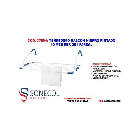 SONECOL Tendedero de Balcón de Hierro Pintado 10 Metros EV-02 Ref. 301P (1/6)