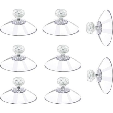 30 Pièces Ventouses de Fixation Transparentes Ø 41 mm, en Plastique PVC avec Filetage et Écrous Moletés,Ventouses à Visser sans Perçage pour Fenêtre, Voiture et Suspension, (1/4)