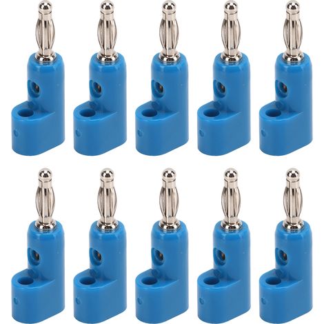 10 Stück 4 mm stapelbare, lötfreie Bananenstecker für Sicherheitszubehör, blau (1/5)