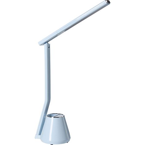 LED Desk Lamp Light Blue Synthetic Material 3 CCT Modes Dimmer with Pen Holder Adjustable Shade Modern Desk Lamp Home Office DENEB