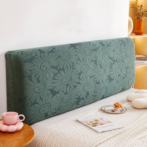 Housse de tête de lit 180 cm, motif floral vert (1/5)