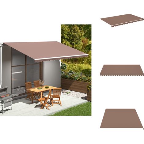 Tissu de remplacement pour auvent Marron 5x3 m - Tissus D'ombrage - Auvent De Jardin - Toile D'auvent - Parasol De Terrasse - Protection Solaire (1/5)