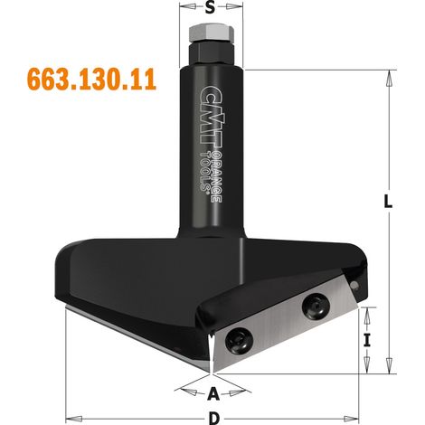 663.130.11 FRESA CUCH. REVERS. EN V 130°  SZ1  S=20  D=91X20.2X95 RH (1/5)