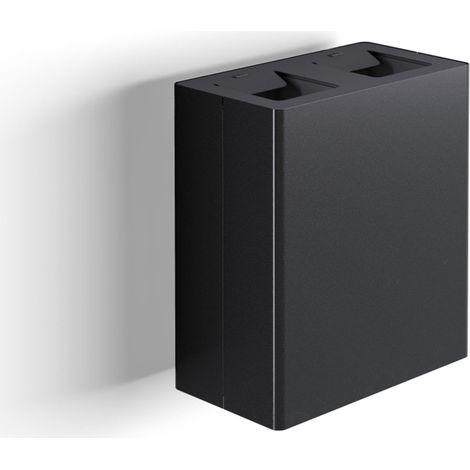Pattumiera a Muro a 2 Scomparti Totale 40 L 51x28x56 cm con Contenitori Interni in Acciaio Verniciato Nero