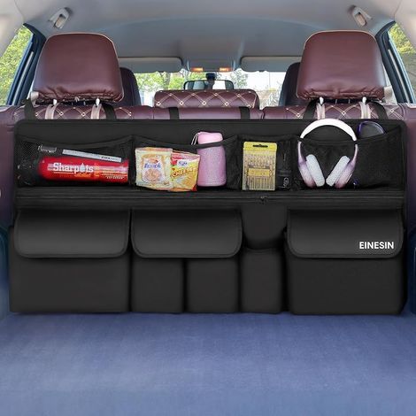 Organisateur Coffre Voiture Rangement avec 9 Poches, Multi Purpose Organisateur de Coffre Sacs, Tissu Oxford imperméable (1/5)