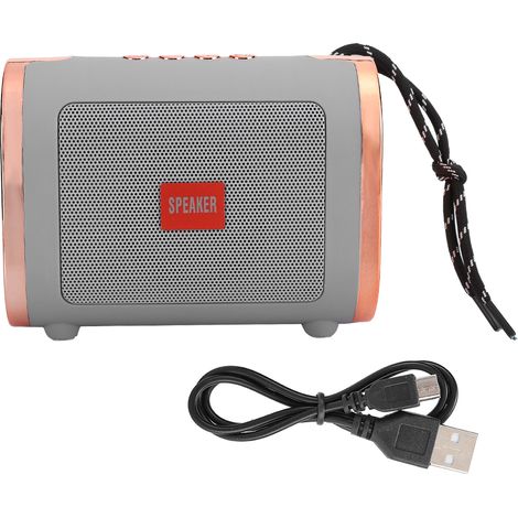 Mini-Bluetooth-Lautsprecher, 4 Ω, 3 W, tragbar, mit UKW-Radio, USB-Anschluss und Speicherkartenleser, Silbergrau (1/5)