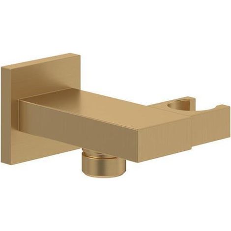 Support mural pour douchette avec raccordement VILLEROY ET BOCH Universal Showers rectangulaire or brossé