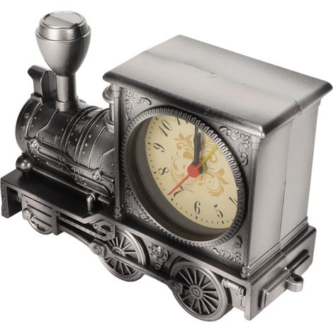 Réveil vintage décoratif à piles, style train, horloge de bureau rétro pour étudiants, enfants et seniors (1/5)