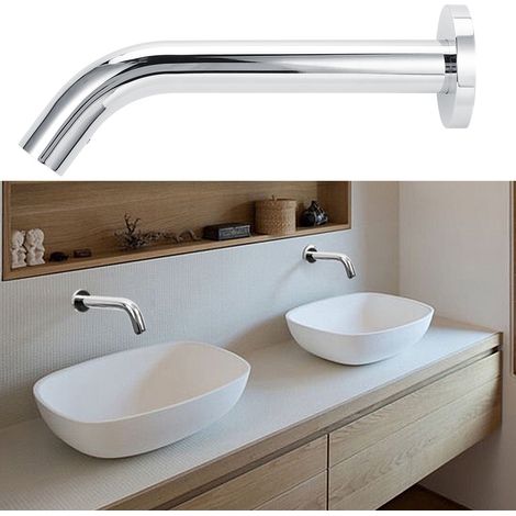 Robinet d'eau chaude et froide mural en acier inoxydable G1/2 po avec capteur infrarouge (1/5)