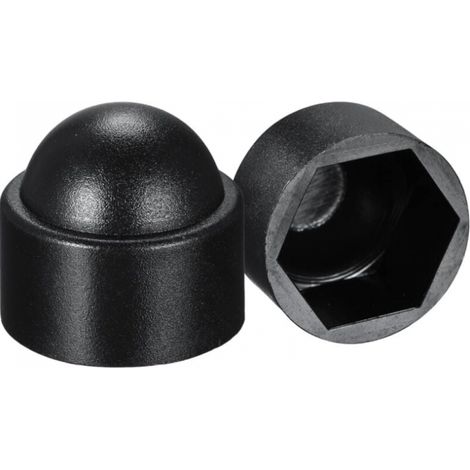 BEBUSINGOTO 50 Stück – Schutzkappen für M12-Schrauben und -Muttern, 19-mm-Schlüsselweite – schwarzer Kunststoff (1/5)
