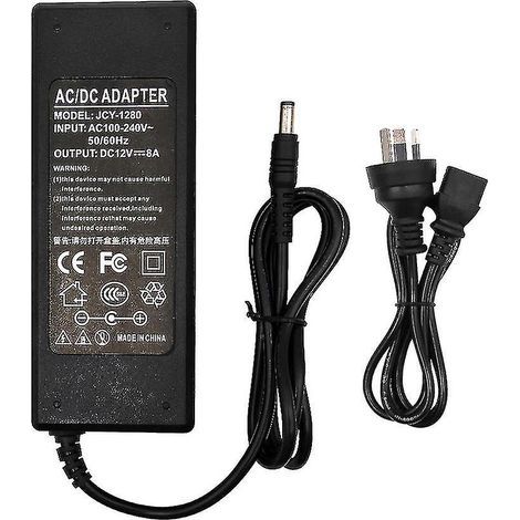 Adaptateur secteur 12 V 1 A 2 A 3 A 4 A 5 A 6 A 8 A 10 A pour rubans LED, caméras de surveillance, routeurs, connecteur mâle 5,5 x 2,1-2,5 mm (1/5)