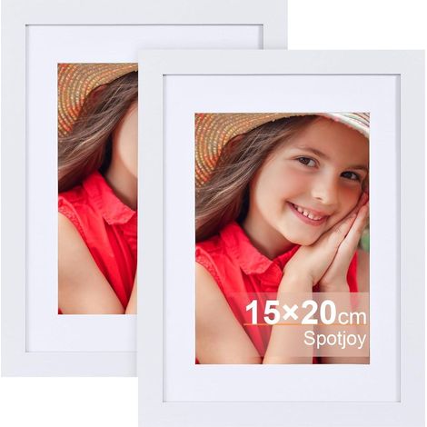 Spotjoy Bilderrahmen 15x20cm Fotorahmen Holzrahmen Weiß 2er-Set (1/5)