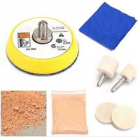Kit de polissage de vitres de voiture en 7 pièces pour éliminer les rayures du pare-brise et réparer les vitres. (1/4)