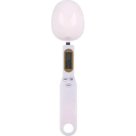 Cuillère Balance Électronique - Précision 0,1 g - Capacité 500 g - Affichage LCD - Fonctions Tare Hold Mode - Alimentation USB - Blanc ou Noir - 1 Pièce (1/3)
