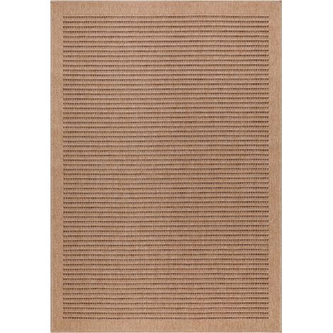 Naturel – Tapis shaggy aspect jute beige et noir 160x230cm – 100% polypropylène – Tissé plat 3mm – Densité 1400g/m2 (1/5)