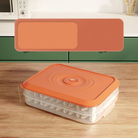 royaluxe - Boîte de rangement frigo pour charcuterie - boîtes de conservation séparées – passe au lave-vaisselle(Double orange, paquet de 2)
