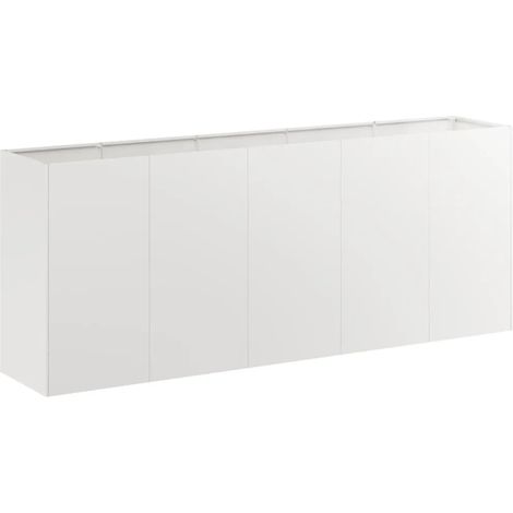 Fioriera moderna con fondo aperto 200 x 40 x 80 cm design elegante per giardini balconi pati in acciaio inossidabile 020051515