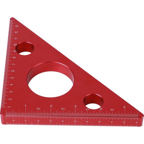 Règle triangulaire de 13 cm (5 pouces) en alliage d'aluminium, outil de mesure pour menuisiers (1/5)