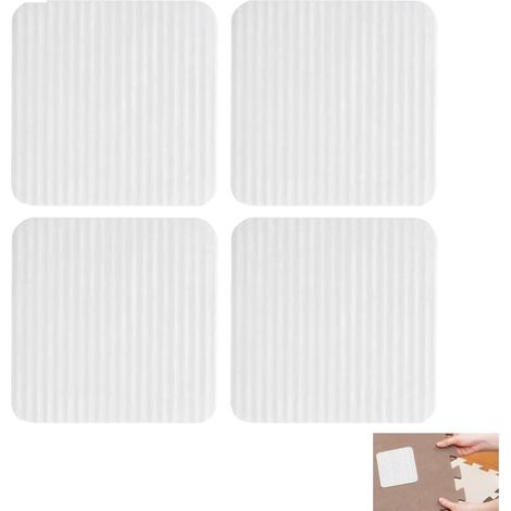Vacuum Tech Lot de 4 tapis antidérapants pour parquet, carrelage, lavable, réutilisable, antidérapant, anti-frisottis 10 x 10 cm (1/4)