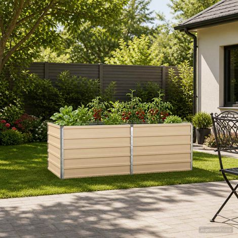 vidaXL Cama de Jardín Elevada Marfil 160 x 80 x 55 cm (1/5)