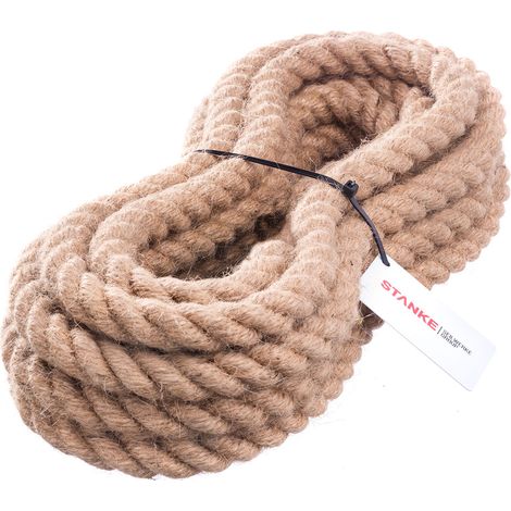 Seilwerk STANKE Corde de Jute fibres naturelles enroulées gréement la rambarde de sécurité 8mm 15m