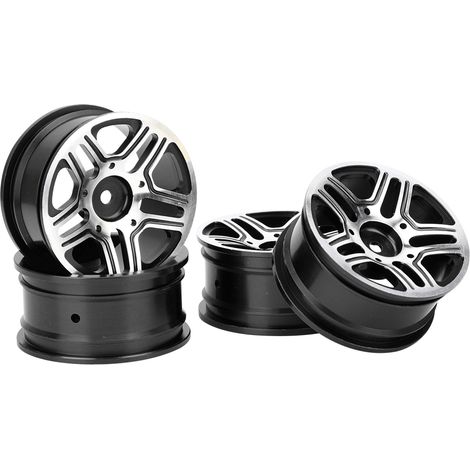 4 pièces Jantes 1,9 pouces pour Voitures RC Traxxas TRX4, Compatible SCX10 D90, HSP, HPI - Accessoires Noir (1/5)