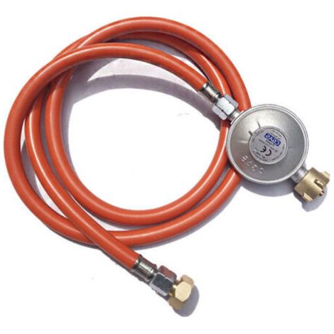 Détendeur de gaz, tuyau de gaz 1,50 m, adapté aux bouteilles de propane/butane standards