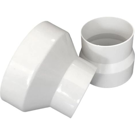 Réducteur Droit PVC Blanc - 1 Pièce - Polymère Rigide - Adaptation Diamètres Variables - Évacuation Eaux Usées - 180x160 mm (1/5)