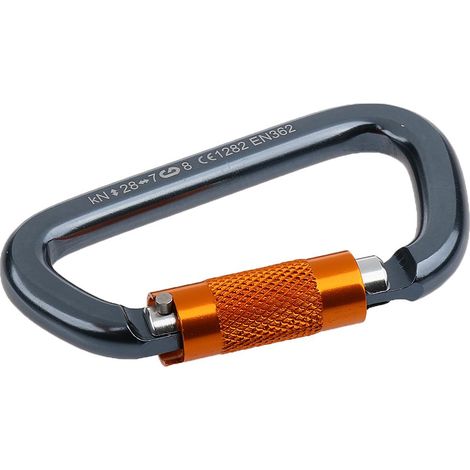 28KN D Mousqueton En Aluminium à Verrouillage Automatique Alpinisme Escalade - Gris Métal (1/5)
