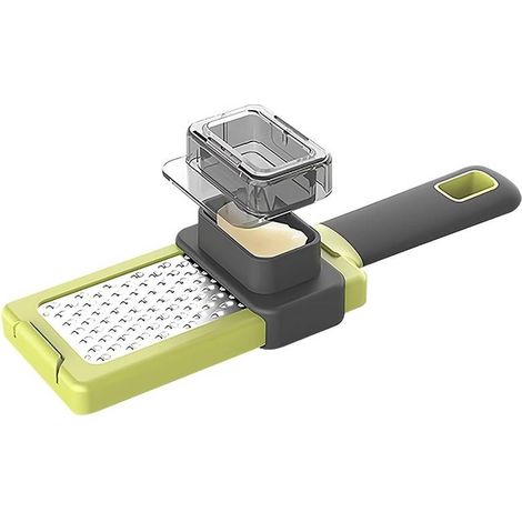 Molinillo de ajo y rallador de queso multifuncional: accesorios de cocina manuales para preparar fácilmente ajo fresco y queso. (1/5)