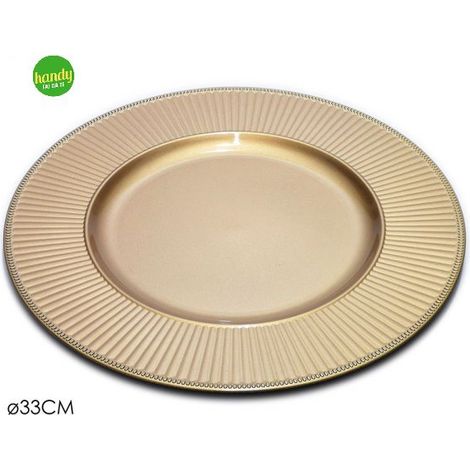 Sottopiatto oro con righe Ø33 cm