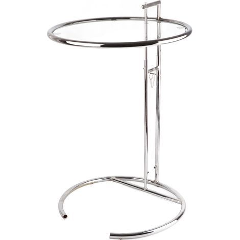 Table basse élévatrice de Style rétro, transparente, forme ronde, compacte, en métal, verre, décorative, pratique (1/5)