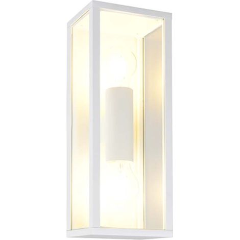 Wandleuchte Außenbereich Wandlampe Terrasse Aluminium weiß matt IP44 H 38 cm