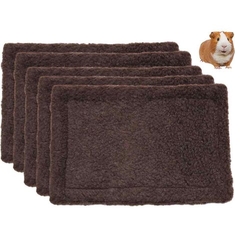 5 tapis pour animaux de compagnie, blanc/gris, motif hamster/lapin Totoro, chaud et confortable, laine d'agneau, 30x20 cm (1/5)