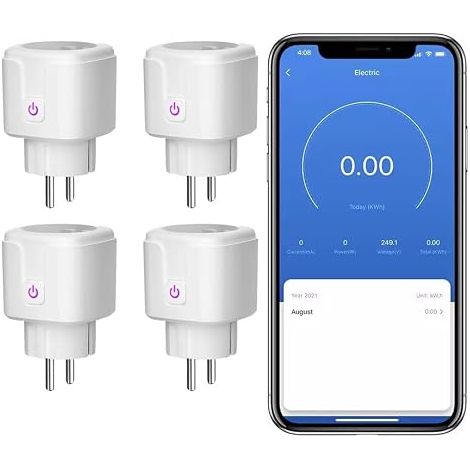 Prises Connectées WiFi 20 A-Smart Plug Compteur d’Énergie,Compatible avec , , ,Suivi de la Consommation d'énergie (1/5)