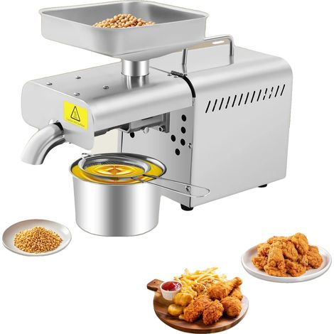 Máquina de extracción de aceite, acero inoxidable 304, 42 x 16 x 31 cm, potencia de 610 W, nivel de ruido de 60 dB, rendimiento de aceite de hasta el 45 %. (1/5)