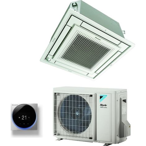 Daikin Fully Flat 18000 BTU FFA50A + RZAG50A R-32 Wi-Fi Optional Cassette Air Conditioner with Wire Control and Grill Included R-32,Madoka Wire Control Silver BRC1H52S,Italy 2+2