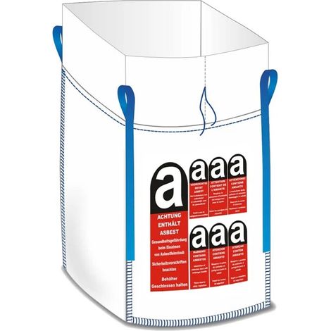 BIG BAG für Asbest mit Schürze Tragkraft 1000 kg, 90 x 90 x 110 cm 1 20 stück