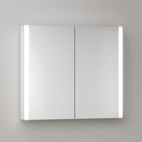 Keuco Royal Metis LED Aufputz-Spiegelschrank 80 x 71 cm, 2 Türen mit Spiegelheizung, schweizer Ausführung (1/5)