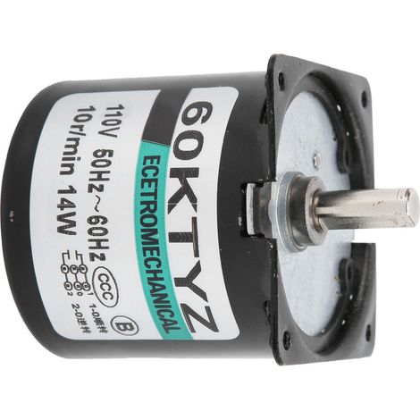 Moteur synchrone AC XD60KTYZ 14W, à aimant permanent, rotation bidirectionnelle, couple élevé et faible vitesse, axe excentré, 10 tr/min, tension 110V, usage industriel. (1/5)
