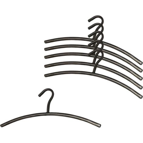 Garderobenbügel-Set, 6 Stück, Metall, Schwarz